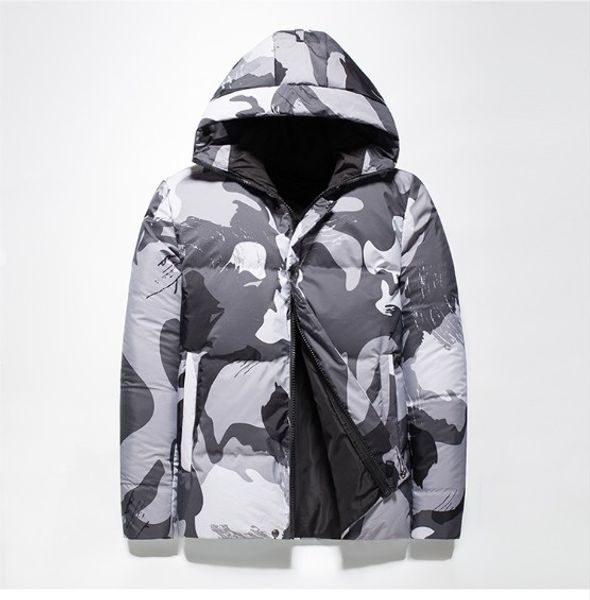 

fashion down jacket parka hooded camouflage down jacket male winter down jacket men's outdoor sports coats, Black