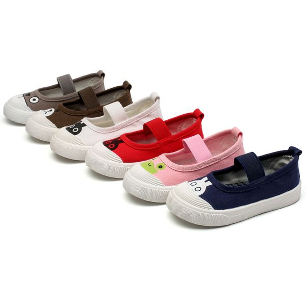 

jgshowkito kids shoes spring autumn children's casual canvas shoes boys sneakers girls soft shoes cartoon animals totoro frog, Black
