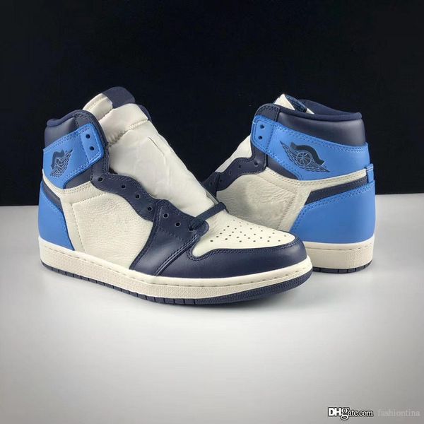 

2019 год выпуска аутентичные air 1 high og обсидиановый университет blue 1s man баскетбол обувь 108иордания спортивные кроссовки 555088-140