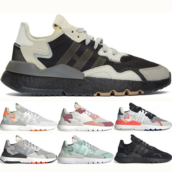 

New arrival men women Nite Jogger 3M Reflective running shoes black white core grey high quality breathable sports sneaker size 36-45