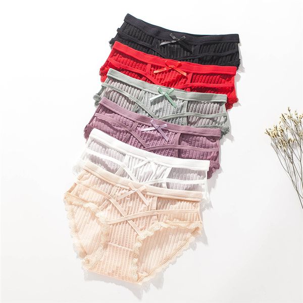 

women's cotton underwear soft women with bow low waist briefs lingerie hollow out lingerie female panties intimate, Black;white