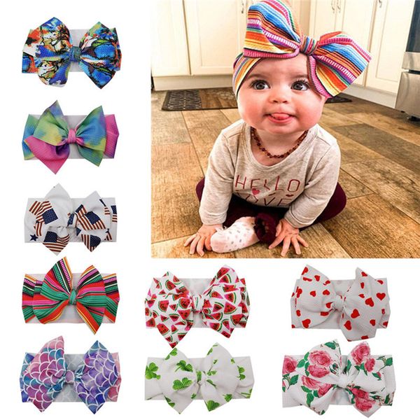 

baby girls hair band diy wrap headbands kids floral headwrap bow bowknot elastic band newborn headress hair accessories party gifts d22604, Slivery;white