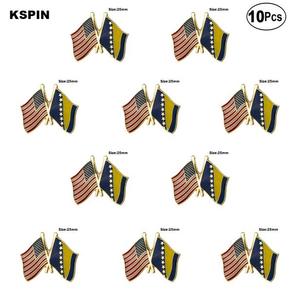 

u.s.a. & bosnia lapel pin flag badge brooch pins badges 10pcs a lot, Gray