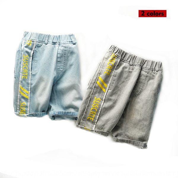 

children's 2020 men's shorts casual pants jeans and jeans thin medium and large children's foreign style casual pants fashion, Blue