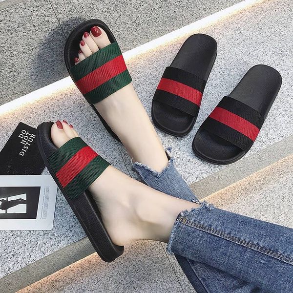 

sandals and slippers female 2019 new wear ladies fashion indoor home household skid gc version of the couple net, Blue;gray