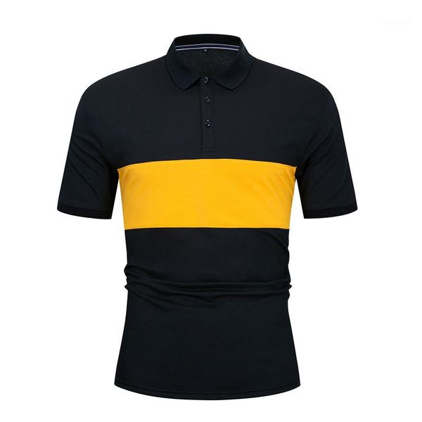 

color designer contrast neck polo lapel shirts new sleeve summer luxury fashion men men polo clothing short buitq, Black