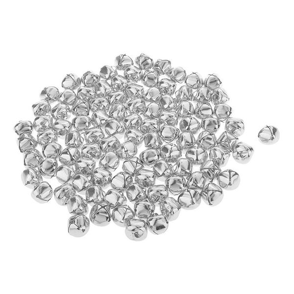 

100 pcs iron christmas jingle bells pendant charms diy crafts cross bell silver
