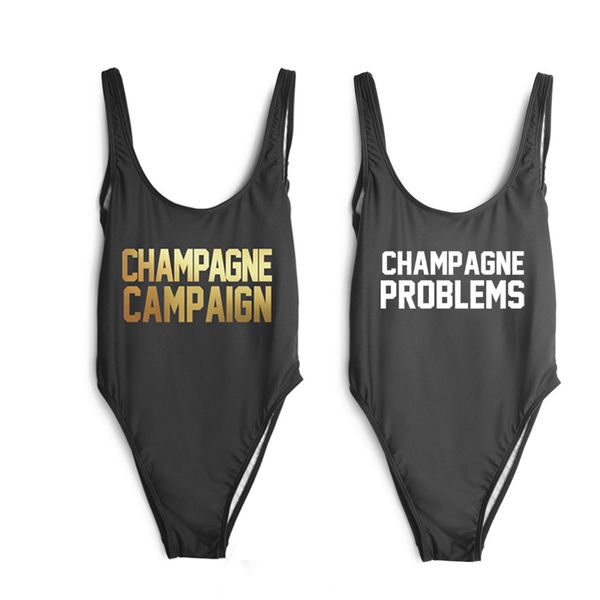 

champagne campaign custom bodysuit one piece swimwear high cut swimsuit problem bathing suits women jumpsuit monokini, White;black