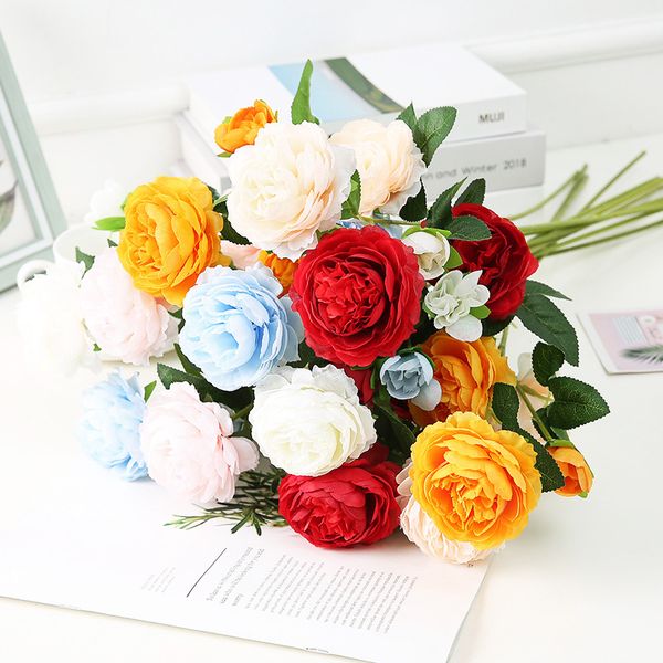 

7cm 2pcs peony head silk artificial flower wedding home decor diy wreath scrapbook gift box flower party decoration