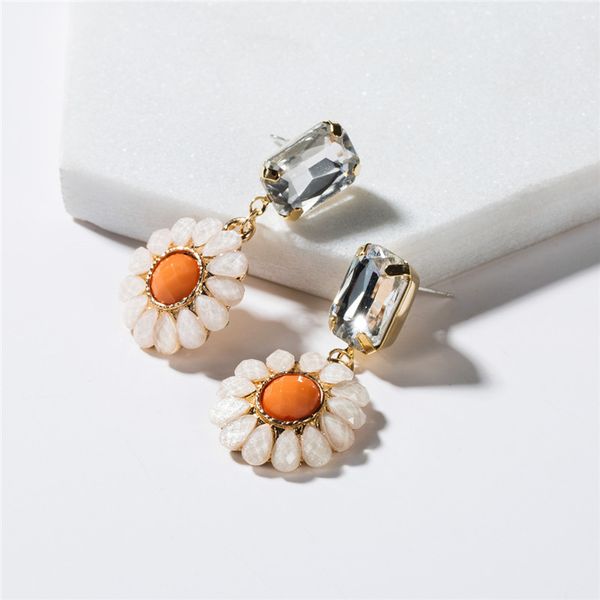 

earrings fashion jewelry 2019 ladies accessories trendy flower boho dangle earrings acrylic bomemian drop for women, Silver