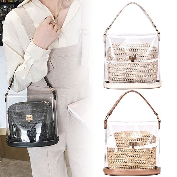 

2019 women straw shoulder crossbody bag fashion for mobile phone keys beach travel msj99