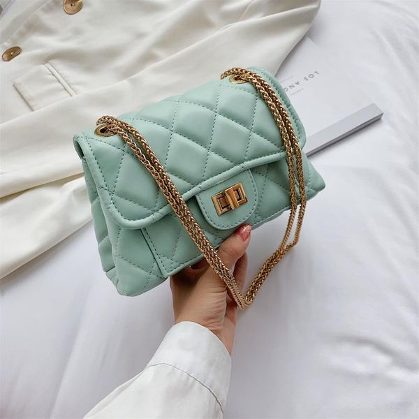 

2020 new summer all-match graceful rhombus chain shoulder bag female fashion texture lock buckle bags women bags