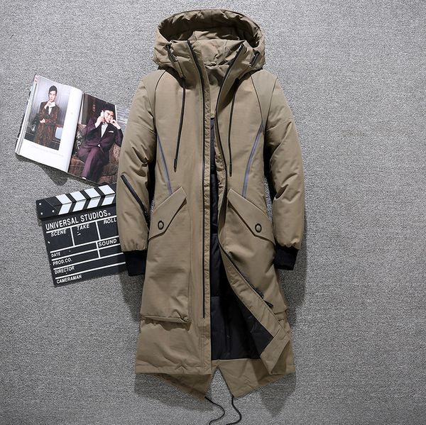 

nice men clothing winter hooded down jackets winter coats men m-3xl black/khaki casual thick jackets