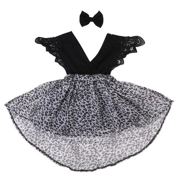 

cute baby rompers kids dresses trendy leopard printed dress summer girls sisters clothing two-piece set dress + hair band/hairpin e21902, Red;yellow