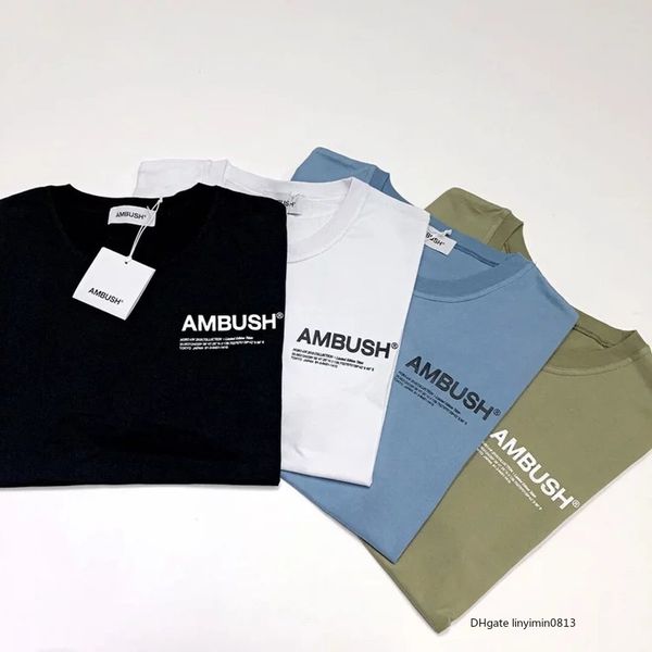 

19ss ambush logo printed tee короткие рукава мужчины женщины summer casual simple street скейтборд моды ab футболка топ дизайнер, White;black