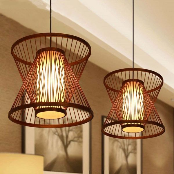 Modern Bamboo Pendant Lights Led Restrant Living Room Hanging Lamp