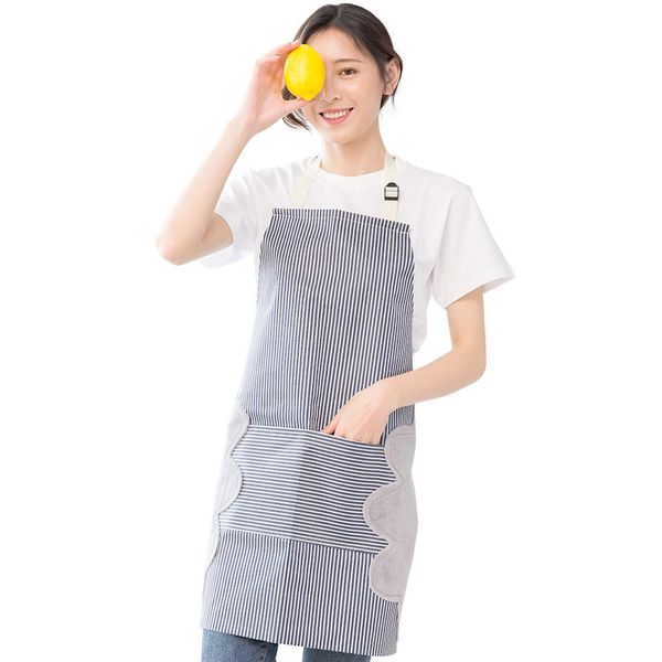 

1pc pvc coral fleece waterproof women apron striped sleeveless oilproof water-proof apron kitchen cleaning product women