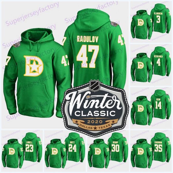 

47 alexander radulov stars 2020 winter classic hoodie jersey tyler seguin john klingberg jamie benn esa lindell roope hintz ben bishop, Black;red