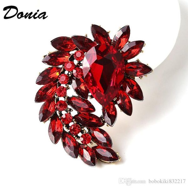 

donia jewelry european and american popular brooch color large glass brooch christmas brooch women's accessory gift, Gray