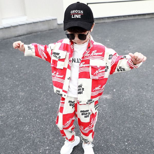 

boys clothing set new boys clothes spring and autumn kids clothes fashion fashion korean-style two-piece suit toddler, White