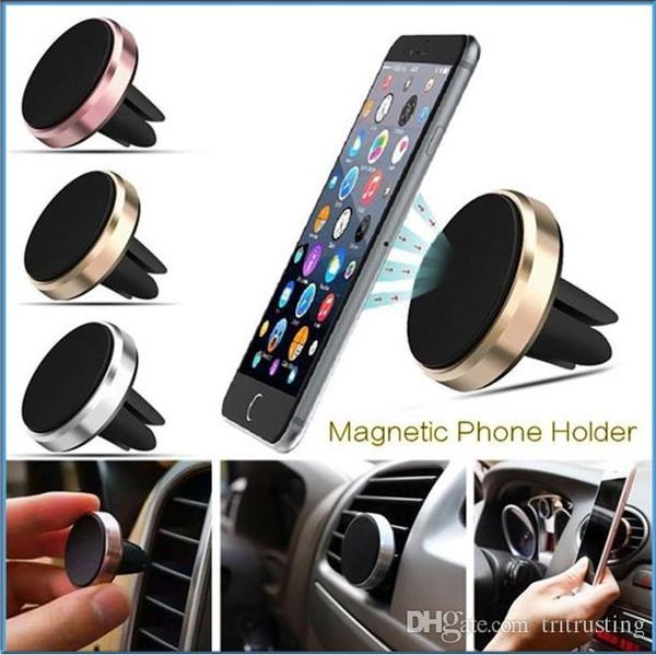 Carro Suporte de Montagem de Telefone Móvel de Ventilação de Ventilação de Telefone Magnético Handfree Telefone de Painel Metal Suporte Para Celular iPhone 7 6 Samsung S8 MQ200