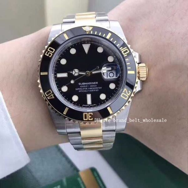 

40mm 116613ln 116613 men's gold and stainless steel black ceramic sant blanc automatic mechanical men's watch, Slivery;brown