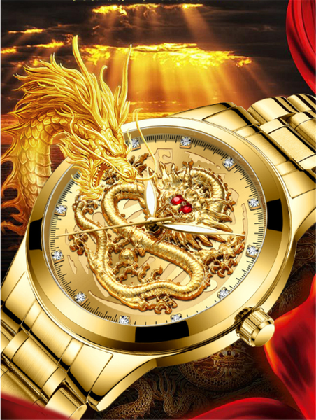 

new brand men's watch multi-function business man's watches creative dragon embossed diamonds popular male wristwatch, Slivery;brown