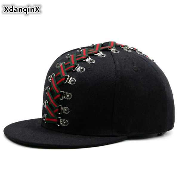 

xdanqinx novelty punk style hip hop cap 2020 new trend couple hat men's flat-brimmed hats personality fashion women's brand caps, Blue;gray