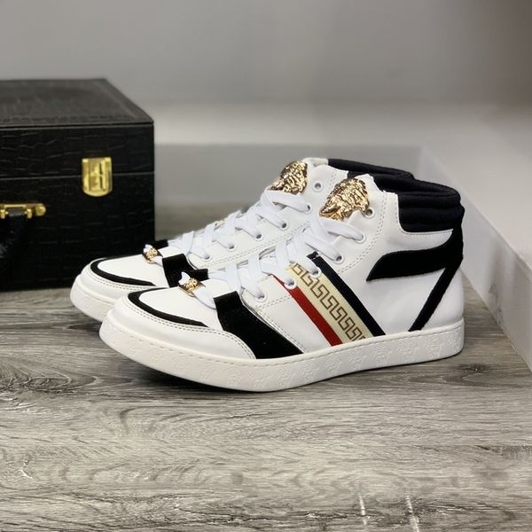 

6547608 air-f8 mens ankle boots with calfskin leather sneaker casual shoes fashion booties basketball shoes with original box ing, Black