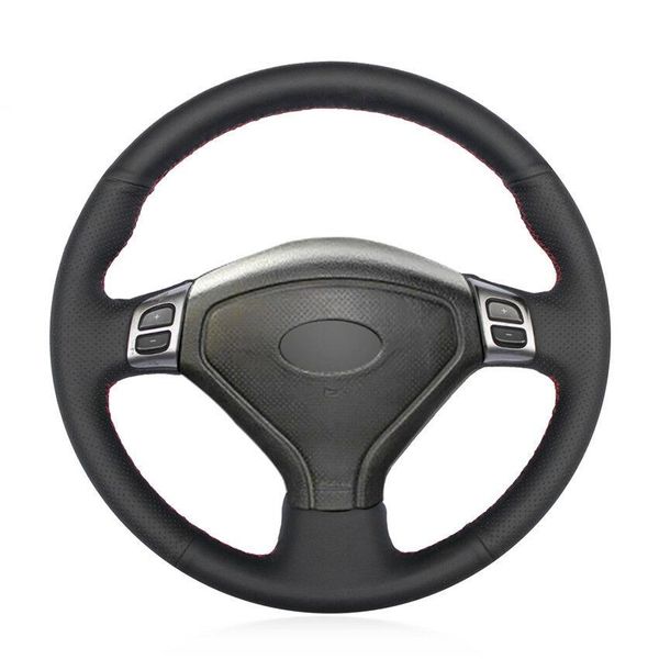 

for subaru forester car hand-sewn steering wheel cover black artificial leather