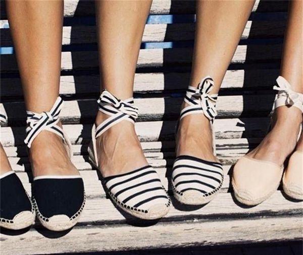 

женская эспадрилья крест ремень обувь удобные тапочки дамы женская повседневная обувь дышащий лен конопля холст синие сандалии y200405, Black