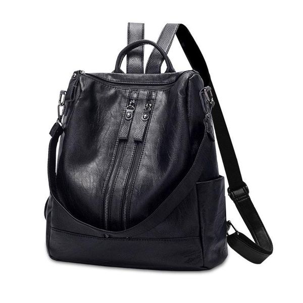 

beraghini pu leather women backpack fashion school bags for teenager girls casual women black backpacks