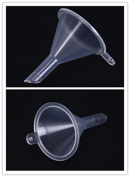 

12pcs clear mini funnels packaging travel tools small plastic pp for empty bottle filling perfumes essential oils