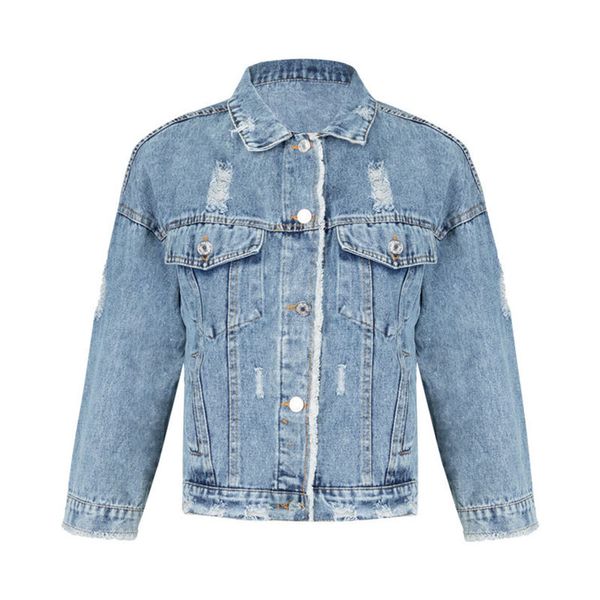 

свободные женщины конструктора джинсов куртки отверстие с длинным рукавом женщины пальто с пуговицами причинной женской одеждой, Black;brown