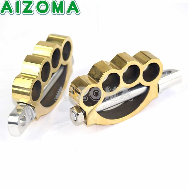 

brass motorcycle footrests footpeg for touring softail cafe racer dyna bobber sportster 883 1200 male mount foot pegs