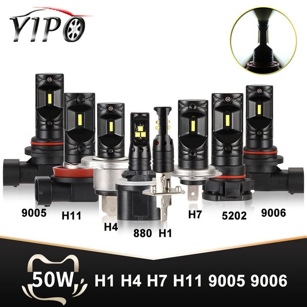 

car light fog led h1 h4 h7 h11 880 9005 hb3 9006 hb4 5202 automotivo car styling 3200lm 100w 12v 24v 6500k csp led fog bulb lamp
