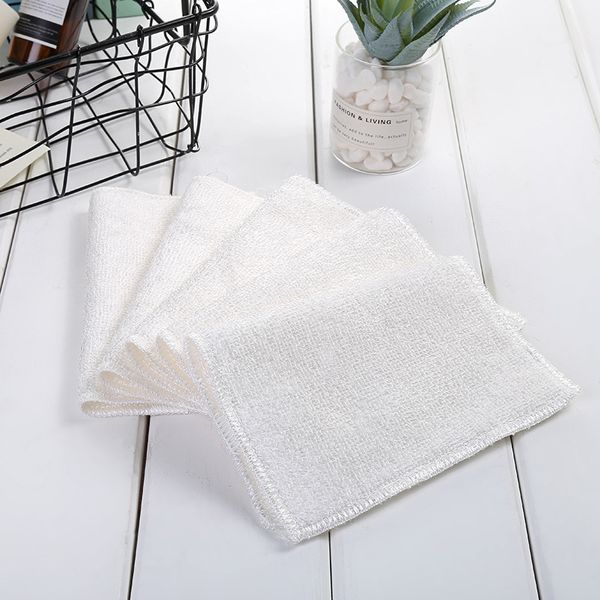 

18*22cm household absorbent double-sided towel kitchen cleaning cloth dish towel wood fiber material