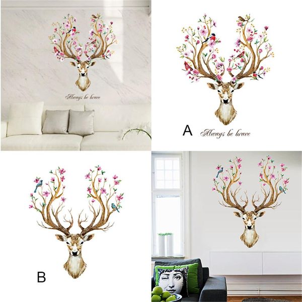 

wall sticker deer design geometric deer head wall decals 3d vinyl wall art home decor