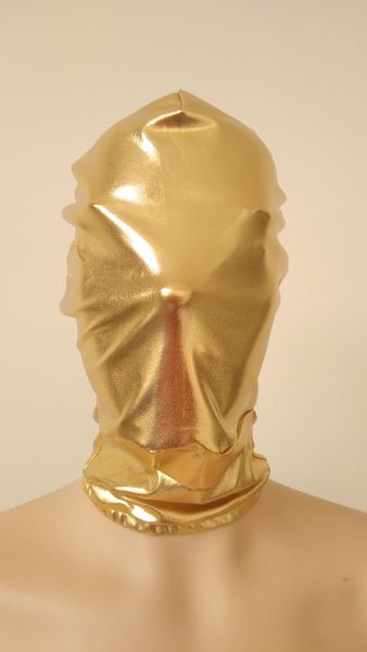 Kostüm Zubehör Glänzend Metallic Spandex Metall Gold Farbe Zentai Kostüme Party Halloween Maske / Kapuze