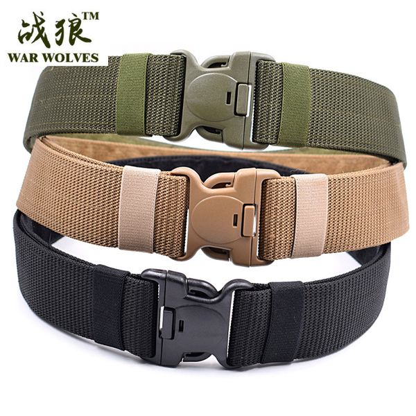 

2020 combat 2 inch canvas duty tactical sport belt with plastic buckle army adjustable outdoor fan hook loop waistband, Black;brown