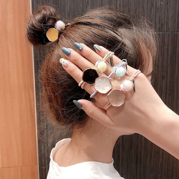 

temperament drop oil hair ring colorful transparent jelly ball head rope korean edition red hair rope decoration