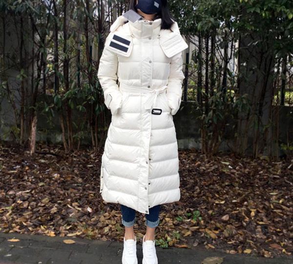 

2020 brand white duck down jacket women winter female parka long puffer jacket hooded snow outwear thick warm waterproof coats, Black