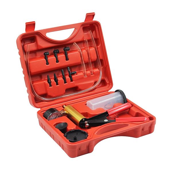 

2in1 brake fluid bleeder tool vacuum pistol pump with gauge meter pressure tester kit