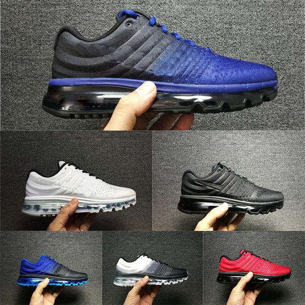 

2019 air cushion 2017s running shoes fashion mesh knit sportswear for men women triple black white designer trainer sports sneakers