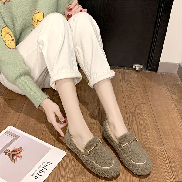 

2019 autumn and winter wear female flat bottom plus velvet cotton shoes warm winter shoes comfortable cotton u16-38, Black