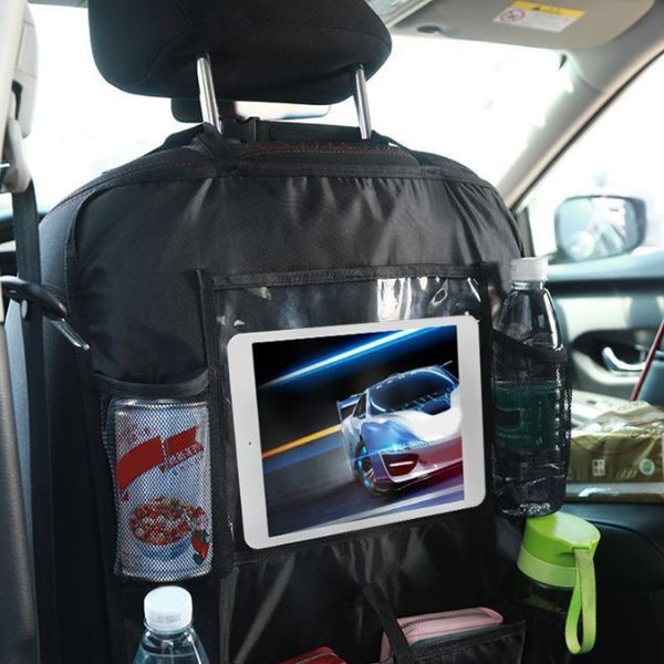 

multi pocket car backseat organizer compact and portable carry convenient storage bag kick mat seat back protector
