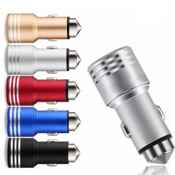 

led light dual usb ports 2.1a+1a usb car charger auto power adapter chargers for huawei xiaomi android phone gps pc