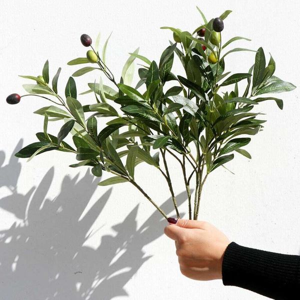 

green artificial plant olive branch with olive artificial flowers wedding party table decoration home decor 36cm
