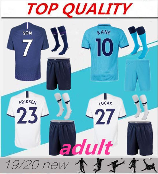 

2019 2020 kane son soccer jerseys maillot de foot 19/20 camiseta lamela dele eriksen football shirt kit uniforms, Black