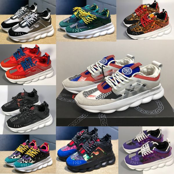 

new chain reaction luxury men women sneakers designers versace new fashion look district medusa rsace chaussures casual shoes, Black